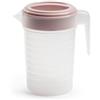 Makio M Caraffa rotonda in plastica con coperchio dosatore, senza BPA, 1 e 2 litri, lavabile in lavastoviglie (rosa morbido, 2 litri)