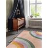 RugVista Rainbow, Tappeto per bambini, Moderni Bambini, 140 x 200 cm, Rettangolare, Pelo corto, Cameretta, Lavabile in lavatrice, Senza sostanze chimiche pericolose, Rosa/Multi