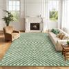 LuxFocus 120 x 170 cm, tappeto lavabile, per soggiorno, moderni tappeti geometrici, contemporanei, per camera da letto, a righe, morbido pelo corto, per la cameretta dei bambini, ufficio, verde