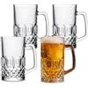SUNOYA Set di 4 tazze da birra in vetro da 0,5 l con manico, bicchieri da birra, boccale da birra, grande boccale per feste, bar, ristoranti, feste di birra