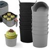 Foonary 14pz stampi in silicone per muffin Airfryer, gadget per cupcake, stampi in silicone per muffin Airfryer, accessori da forno, 7 grigio 7 nero 7x5,6cm, alimentare - antiaderente resistente al