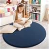 Homaxy Tappeto moderno per soggiorno, 120 x 120 cm, rotondo, morbido, lavabile, con fondo antiscivolo, a pelo corto, per corridoio, cameretta dei bambini, camera da letto, blu marino
