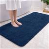 PUFFMAT Tappeto da bagno in microfibra 120 x 60 cm Blu navy, tappetino assorbente per bagno con pelo in pile morbido e supporto in TPR, tappetino da bagno lavabile in lavatrice per doccia, vasca e