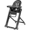 Peg Perego PEG Siesta Follow Me Seggiolone Pappa dalla Nascita Reclinabile con Funzione Sdraietta, Doppio Vassoio, 9 Altezze, 4 Ruote, Pieghevole e Compatto, 0-3 Anni (0-15 kg), True Black