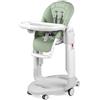 Peg Perego PEG Tatamia Follow Me Seggiolone Pappa 3 in 1 dalla Nascita: Seggiolone, Sdraietta e Dondolo, 9 Altezze, Doppio Vassoio, 6 Ruote, Pieghevole, 0-3 Anni (0-15 kg), Sage