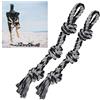 Relaxdays Corde per Cani, Set 2 Giocattoli Resistenti & Robusto, Giochi da Mordere & Tirare, Treccia L 70 cm,Nero/Grigio