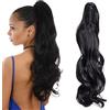 SEGO Coda Capelli Extension Coda di Cavallo con Pinza Fascia Unica Clip Claw in Hair Neri Finti Mossi Parrucca Ponytail Posticci 45cm 140g - Nero Naturale