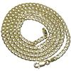Never say Never Catena in oro giallo massiccio 18 carati, da uomo, tipo barbazzale piatto, 3 mm di larghezza e 60 cm di lunghezza. Chiusura a moschettone. Peso: 10.30 g di oro 18 carati.