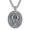 ADMETUS Collana con ciondolo a forma di dio greco in argento Sterling 925, amuleto, gioiello di protezione della mitologia greca, regalo per uomini, con catena rolò da 2,5 mm, 55,9 cm + 5,1 cm, 25*20