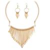 EVER FAITH Collana girocollo in oro con nappe ciondolo etnico chunky collar tribale statement Bib collana gioielli da donna, Metallo