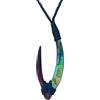 81stgeneration Ciondolo Long Hei Matau in Legno Intagliato a Mano con Conchiglia Paua | Accessorio da Surfista da Uomo | Collana con Cordino in Legno e Amo da Pesca in Stile Maori