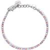 KIDULT - Bracciale Donna - Bracciale tennis cristalli bianchi e rosa - 831018