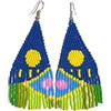Weavish Orecchini pendenti lunghi con perline - Boho Nativi fatti a mano con perline e nappe, orecchini bohémien grandi con perline pendenti da donna, Free size, c/z perline di vetro 11/0, c/z perline
