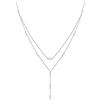 HOOHWE Collana di perle a stratificazione, da donna, con perla a Y, a strati, lunga collana da donna, in argento 925, regalo per donne e ragazze, Argento sterling