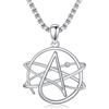 HARMONY BOLA Collana da uomo con ciondolo a forma di croce in argento Sterling 925, San Cristofo/chiodo/ateo/Allah/Yahweh, con protezione amuleto gioielli per il marito, 25,8 mm x 28,8 mm, Argento