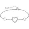 Epoch World Bracciale Argento Sterling 925 Bracciale Cuore Braccialetto in Argento Braccialetto Argento Bracciali Donna Regolabile 17+4cm per Donna Ragazze