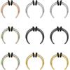 ZS 9 Pezzi 14G 16G Pincher Tappo Septum Anello, Acciaio Inossidabile Bufalo Ferro di Cavallo Anello Stretcher Expander Piercing per Naso Orecchini Ear Gauge (16G,8mm)