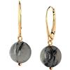 I.L.U.S Orecchini da Donna con Pietre Preziose 925 Argento Placcato Oro 18K Oro Giallo-Pietra Naturale Cristallo Sfera Pendente-Oro Gioielli Regalo per Donne-Orecchini a Cerchio Placcati Oro con
