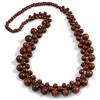 Avalaya Collana lunga marrone con perline in legno a grappolo - 82 cm di lunghezza