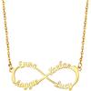 U7 Collana Personalizzata con Quattro Nomi per Donna Collana con Ciondolo Infinito Placcato in oro Gioielli di Moda Personalizzati per Regalo