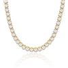 KissYan Collana Tennis per Donna, 14K/Oro Bianco Placcato Diamante Zirconia Cubica Baguette Collana Tennis Massiccia Choker Collana Gioielli Delicati Regali, 14.5 pouces + 4.5 pouces, Rame