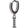Remo Gammella Orecchini cerchio piccoli argento 925, orecchini donna singolo mono orecchino lettera mini hoops argento e zirconi (I)