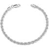 ASDULL Bracciali a corda in argento Sterling 925 da 2/3/5 mm argento/oro placcato braccialetti per donne braccialetto a catena a corda per uomo 16,5-22,9 cm, 7.5, Argento Sterling Argento, Non pietra