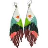 Weavish Orecchini pendenti lunghi con perline - Boho Nativi fatti a mano con perline e nappe, orecchini bohémien grandi con perline pendenti da donna, Free size, c/z perline di vetro 11/0, c/z perline