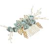 Healvian Pettine Per Capelli Da Sposa In Cristallo Verde Salvia Accessorio In Lega Per Matrimonio Decorazione Elegante Per Damigelle D'Onore E Occasioni Speciali 5.91X2.36X0.20In