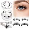 LOFTBIXA 2 Paia Ciglia Finte Magnetiche senza Eyeliner - Senza Colla con 3 Magneti & Punto Argento per Distinguerle - Effetto Naturale 3D, Riutilizzabili - Include Applicatore UP/DOWN & Custodia con Specchio