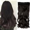SEGO Extension Capelli Clip Fascia Unica 73cm Extensions Sintetiche Capelli Ricci Ondulati con 5 Clips 3/4 Full Head 130g - Marrone Scuro