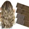 GOO GOO Invisi Edge Extension Capelli veri Biadesivo, 50cm 50g, 10 pz Invisi Edge con 10 pz di Classici Tape in, Ombreggiatura dal Castano Noce al Castano Cenere e al Biondo Candido, Capelli Umani