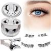 LOFTBIXA 2 Paia Ciglia Finte Magnetiche senza Eyeliner - Senza Colla con 3 Magneti & Punto Argento per Distinguerle - Effetto Naturale 3D, Riutilizzabili - Include Applicatore UP/DOWN & Custodia con Specchio