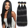 HeioWuio Set di 3 extension per capelli umani da 61 a 66 a 71 cm - #1B - Colore nero naturale - 300 g