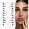 GNALIA Mezze Ciglia Finte Naturali 10 Paia Half Lashes Cat Eye 3D Cancella Banda Trasparente Ciglia Finte Naturali Fake Eyelashes 3/4 Riutilizzabile Corner Lashes