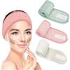 WUBAYI Fascia Spa 3-Pack Donna, Fascia per Skincare & Trucco, Tessuto Coral Fleece Ultra Morbido Regolabile per Lavaggio Viso, Yoga, Doccia, Sport (Verde Chiaro, Rosa, Bianco)
