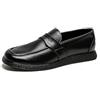 MANLADUO Scarpe Derby da uomo in vera pelle con punta quadrata e suola morbida, eleganti scarpe casual da uomo, nero, 38 EU