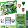 MINECRAFT Riempito Astuccio Matite e Set Cancelleria Bambini, Accessori Scuola - Regalo Ragazzo (Verde)