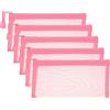 PATIKIL Borse di File A6, 5Pz Sacchetti Portadocumenti con Cerniera, Tasca Portaoggetti Zip in Plastica per Organizzare Documenti, Perline, Ufficio, Forniture Casa, 10x20cm, Rosa