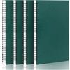 Yarotm Quaderno a Quadretti A4-4 Pezzi Quaderni a Spirale 21x29.2cm - Verde Scuro Taccuino Appunti A4-100GSM Quaderni a Quadretti 5mm - 60 Fogli/120 Pagine Block Notes A4 Notebook