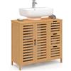 IDMarket - Mobiletto da bagno in bambù BEA con armadio e 3 cassetti
