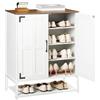 HOOBRO Scarpiera 6 Ripiani con Ripiani Regolabili in Stile Rustico, Mobiletto di Scarpe, per Ingresso, Camera da Letto, Cabina Armadio, Bianco e Noce EWH44SC01