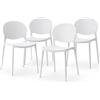 BAKAJI Set 4 Sedie da Pranzo Impilabili Salvaspazio Modello Milano, Struttura Resistente Polipropilene, Seduta Ergonomica Ideale per Interno, Esterno, Casa, Giardino, Ristorante, Bar, 48 x 40 x 80 cm