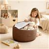 BOYIFEIJIE Pouf portaoggetti per peluche, rivestimento vuoto con cerniera, morbido organizer per giocattoli di peluche e coperte, comodo cuscino per la cameretta dei bambini (marrone)