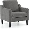Bonnlo Poltrona Design in Tessuto Chenille, Poltrona Salotto con Gambe in Legno Massello, Poltrocina Camera da Letto per Ufficio e Soggiorno, 76 x 78 x 84cm (Grigio)