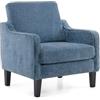 Bonnlo Poltrona Design in Tessuto Chenille, Poltrona Salotto con Gambe in Legno Massello, Poltrocina Camera da Letto per Ufficio e Soggiorno, 76 x 78 x 84cm