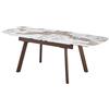 Cribel Tavolo Allungabile Brige Pandora Con Piano in Gres Porcellanato Effetto Marmo Lucido, Struttura in Metallo Con Gambe Bronzo, Tavolo Da Pranzo Moderno 140-210x90x76 cm