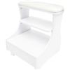 Areao Sgabello mobile per pediluvio con ruote, stabile sgabello benessere (bianco)
