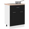 vidaXL Armadio pensile Rovere Nero 60 x 46 x 81,5 cm Legno multistrato, Armadio da cucina moderno, design rettangolare, ampio spazio, materiali resistenti, stile contemporaneo, per l'organizzazione in