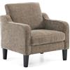 Bonnlo Poltrona Design in Tessuto Chenille, Poltrona Salotto con Gambe in Legno Massello, Poltrocina Camera da Letto per Ufficio e Soggiorno, 76 x 78 x 84cm (Marrone Chiaro)